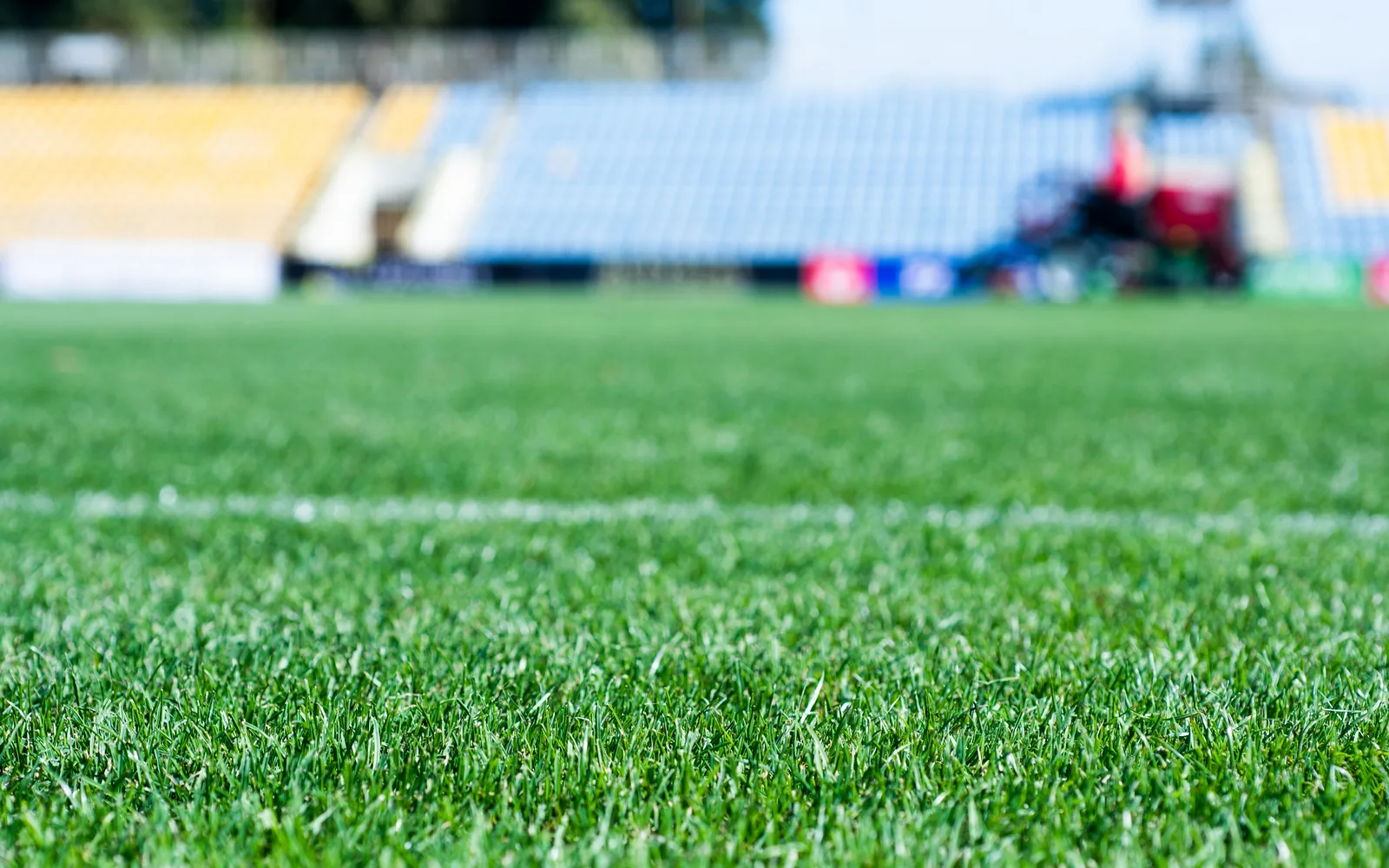 Professionell gepflegte Rasenfläche im Stadion